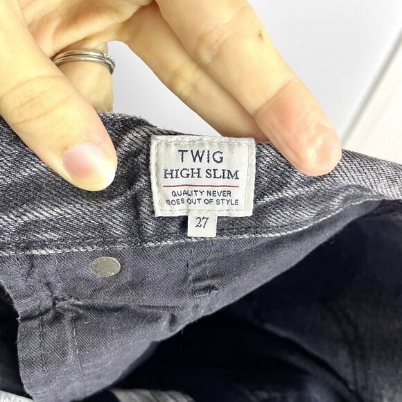 Levi's Made and Crafted Premium Twig High Rise Slim Button Fly Jeans Black Sz 27 - Picture 4 of 13